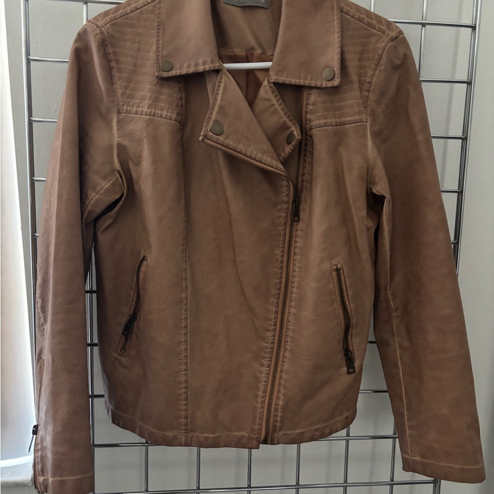 Bagatelle Tan Leather Jacket for Women